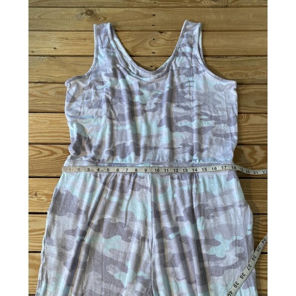 NEW Koolaburra by UGG Camo Sleeveless Jumpsuit Size 1X Women’s Gray Cinch Waist - Picture 9 of 10